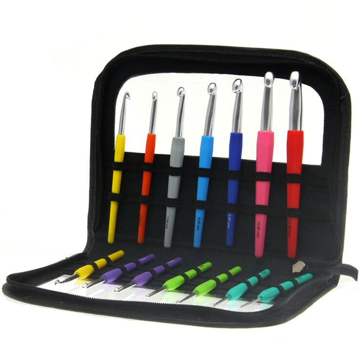 Lana Grossa Virknåls-Set Aluminium med grepp i Design Color