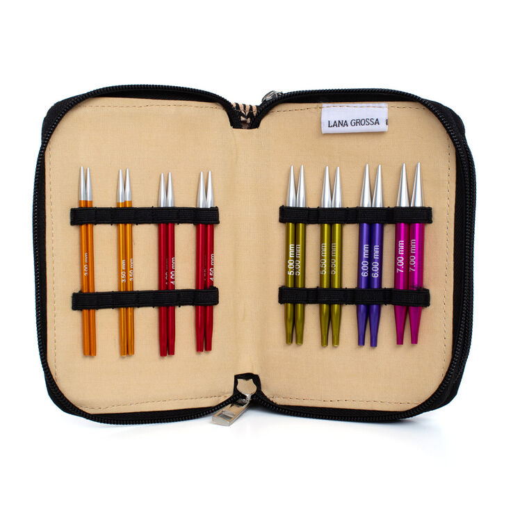Lana Grossa Rundstickeset (kort) Aluminium Rainbow