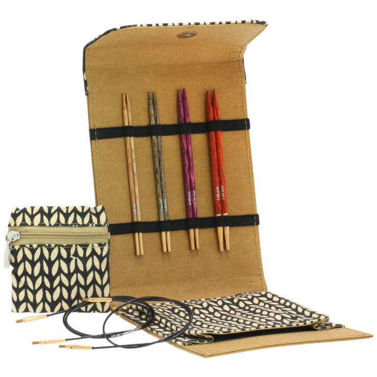 Lana Grossa SET MED UTBYTBARA RUNDSTICKOR Design-trä: Signal , litet (brun)