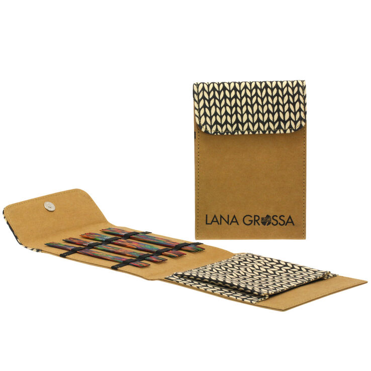 Lana Grossa Set med strumpstickor Design-trä Multicolor, 15 cm (brun)