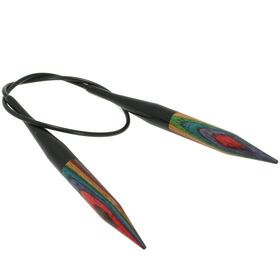 Lana Grossa Rundsticka Design-trä: Multicolor St. 10,0/40cm 
