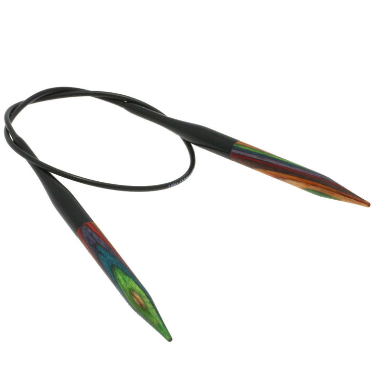 Lana Grossa Rundsticka Design-trä: Multicolor St. 6,5/40cm