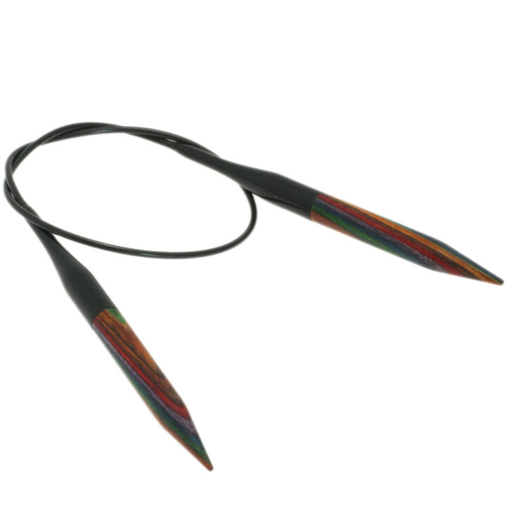 Lana Grossa Rundsticka Design-trä: Multicolor St. 7,0/40cm 
