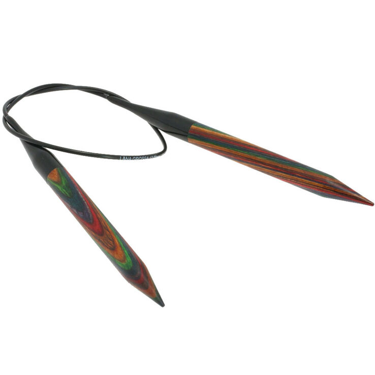 Lana Grossa Rundsticka Design-trä: Multicolor St. 12,0/60cm