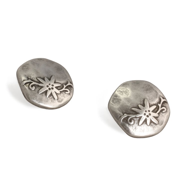 Union Knopf Metallknapp med ögla 28 mm | 83-gammalsilver