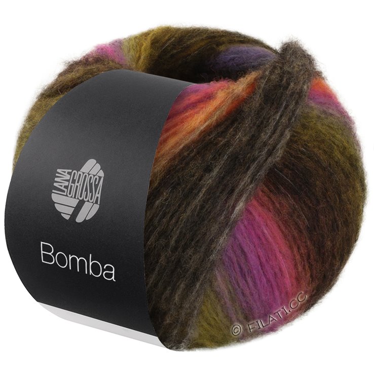 Lana Grossa BOMBA | 01-antracit/lila/grågrön/gul/orange/björnbär/bordeaux/citrusgul/pink/syren