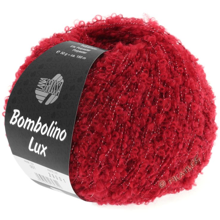 Lana Grossa BOMBOLINO Lux | 001-röd/silver