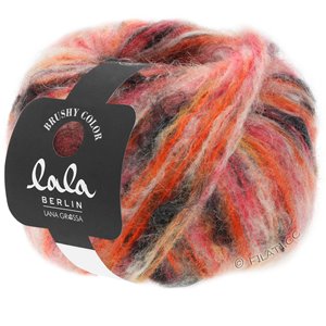 Lana Grossa BRUSHY Uni/Print (lala BERLIN) | 101-rosa/orange/korall/vinröd/svartbrun