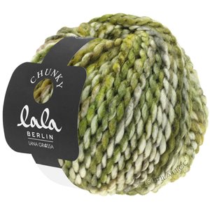 Lana Grossa CHUNKY (lala BERLIN) | 104-ljus oliv/mörk oliv/gulgrön/råvit/mörk grå