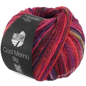 Lana Grossa COOL MERINO Big Color | 401-svartröd/violett/pink/fuchsia/röd/gulgrön