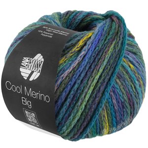 Lana Grossa COOL MERINO Big Color | 407-jade/petrol/turkos/rosabeige/aubergine/gulgrön/royal/gråblå