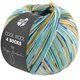 Lana Grossa COOL WOOL 4 SOCKS PRINT III | 7205-turkos/opalgrön/gulorange/vit/ljus blå/koboltblå