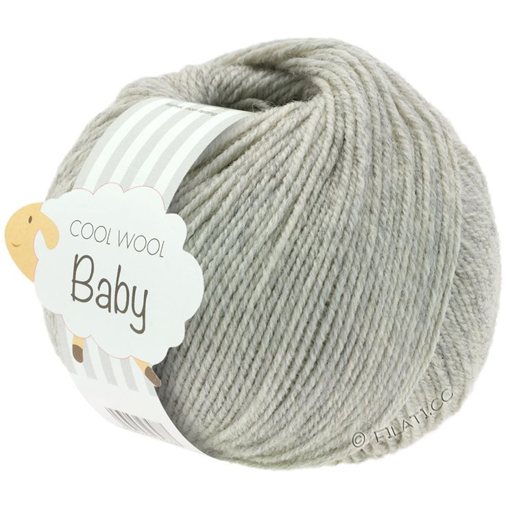 Lana Grossa COOL WOOL Baby 25g | 206-ljus grå melerad