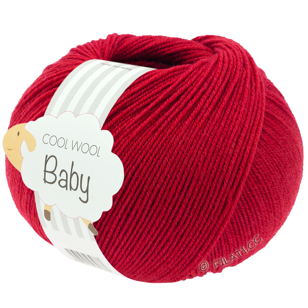 Lana Grossa COOL WOOL Baby Uni/Print 50g | 343-körsbärsröd