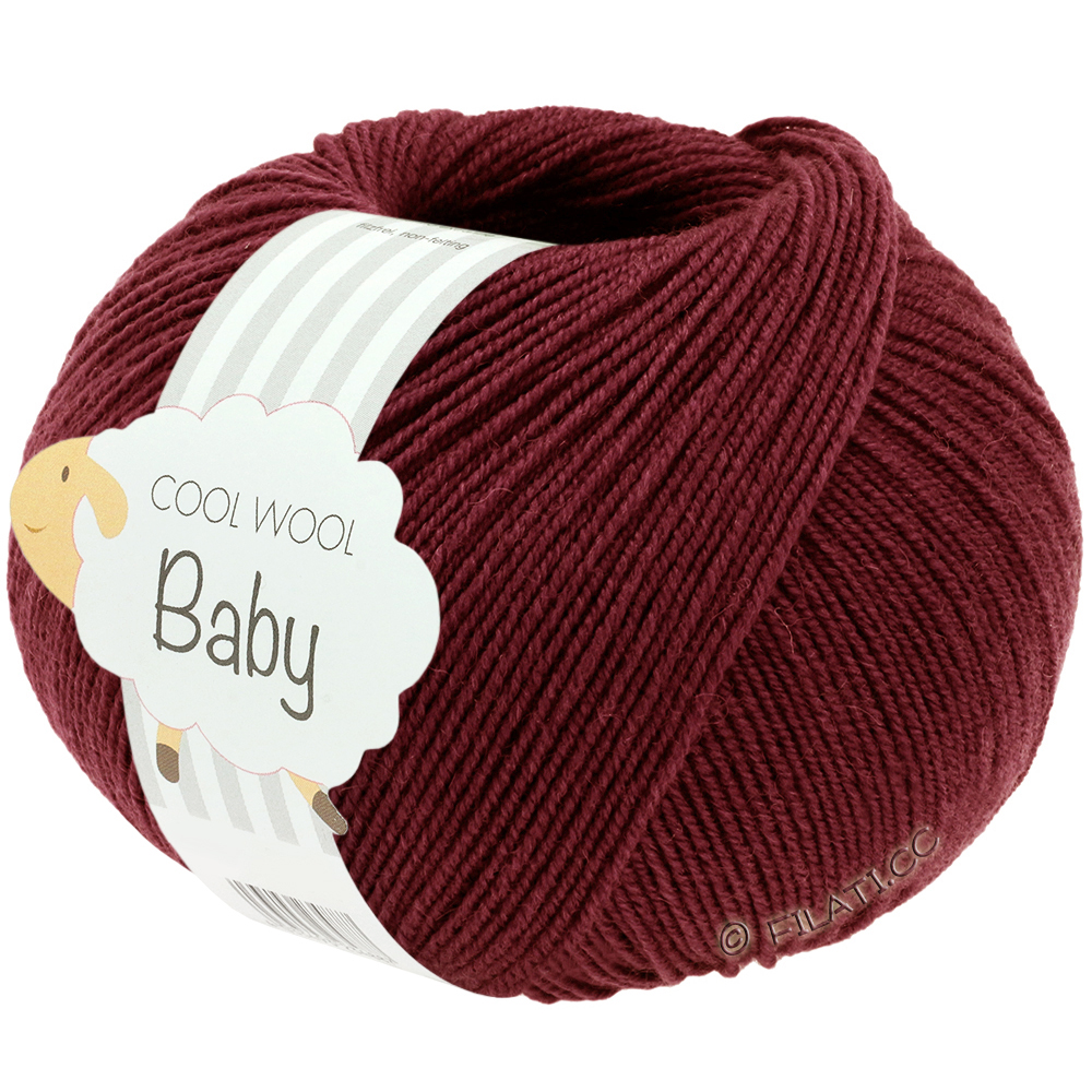 Lana Grossa COOL WOOL Baby Uni/Print 50g | 344-vinröd