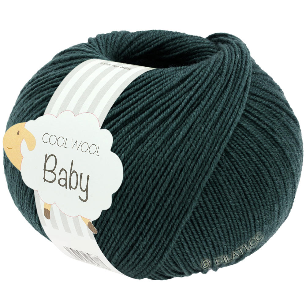 Lana Grossa COOL WOOL Baby Uni/Print 50g | 350-mörk petrol