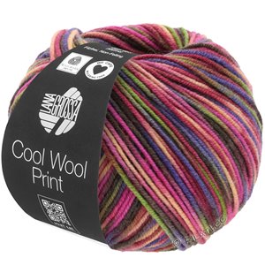 Lana Grossa COOL WOOL  Print | 749-vinröd/pink/gulgrön/blåviolett/lax/mocka