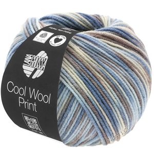 Lana Grossa COOL WOOL  Print | 763-ljus blå/grège/beigegrå/gråbrun/blågrå