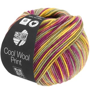 Lana Grossa COOL WOOL  Print | 822-magenta/gul/khaki/gråblå/orange