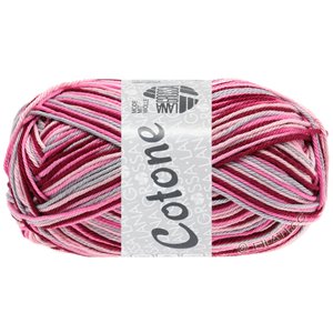Lana Grossa COTONE  Print/Spray/Mouliné | 327-rosa/pink/bordeaux/ljus grå