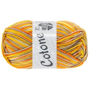 Lana Grossa COTONE  Print/Spray/Mouliné | 337-beige/taupe/äggulagul/orange