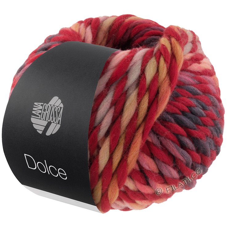 Lana Grossa DOLCE | 03-vinröd/ljus röd/gråröd/antracit