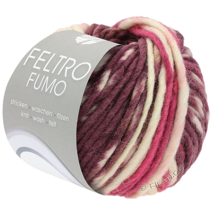 Lana Grossa FELTRO Fumo | 651-antikviolett/pink/ecru/bär/gråbrun