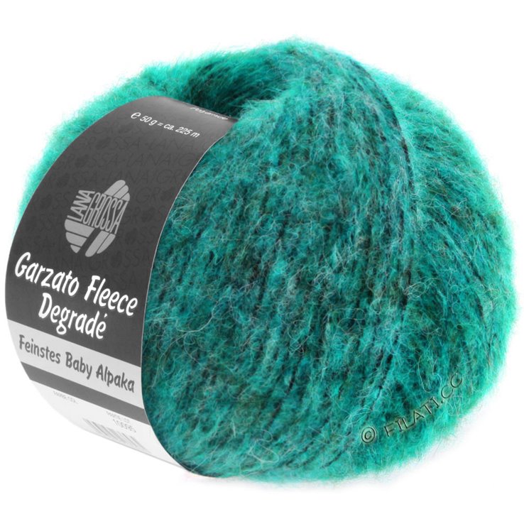 Lana Grossa GARZATO Fleece Uni/Print/Dégradé | 301-ljus petrol/mellanpetrol/mörk petrol
