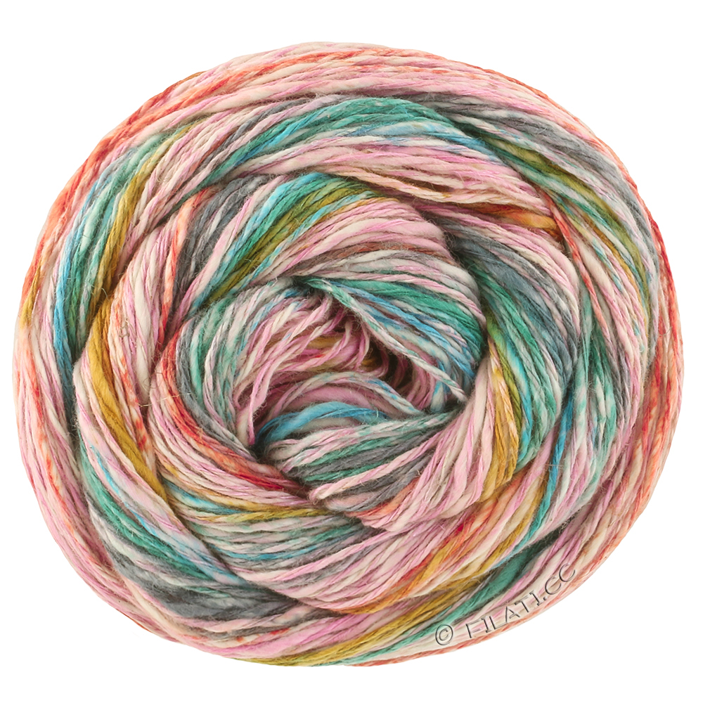 Lana Grossa  | 3041-rosa/senap/turkos/mörk grön/gråblå/rost