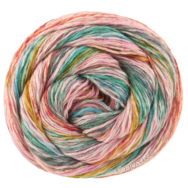 Lana Grossa GOMITOLO CALIFORNIA | 3041-rosa/senap/turkos/mörk grön/gråblå/rost