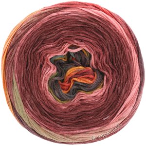 Lana Grossa GOMITOLO FELICE | 712-burgund/ljus röd/orange/rosa/grågrön/mörk grå