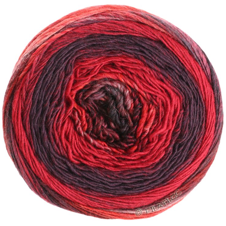 Lana Grossa GOMITOLO FINITO | 551-vinröd/mörk röd/blåviolett