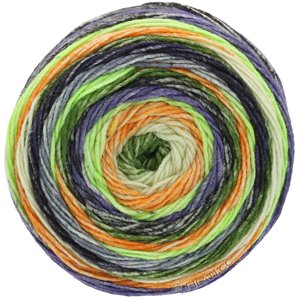 Lana Grossa GOMITOLO MEILENWEIT | 4015-grågrön/mörk grå/ljus grå/ljus grön/orange/violett