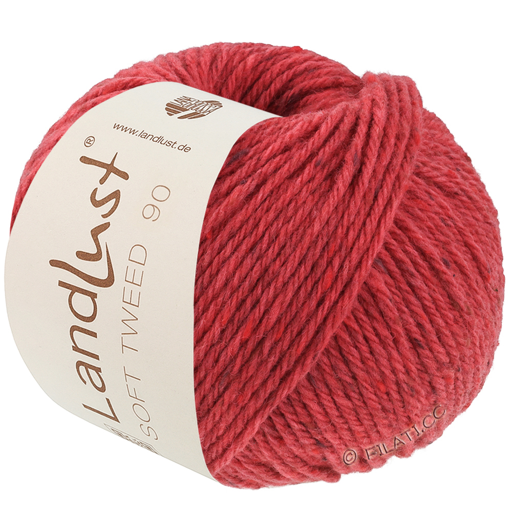 Lana Grossa LANDLUST Soft Tweed 90 | 32-jordgubbsröd melerad