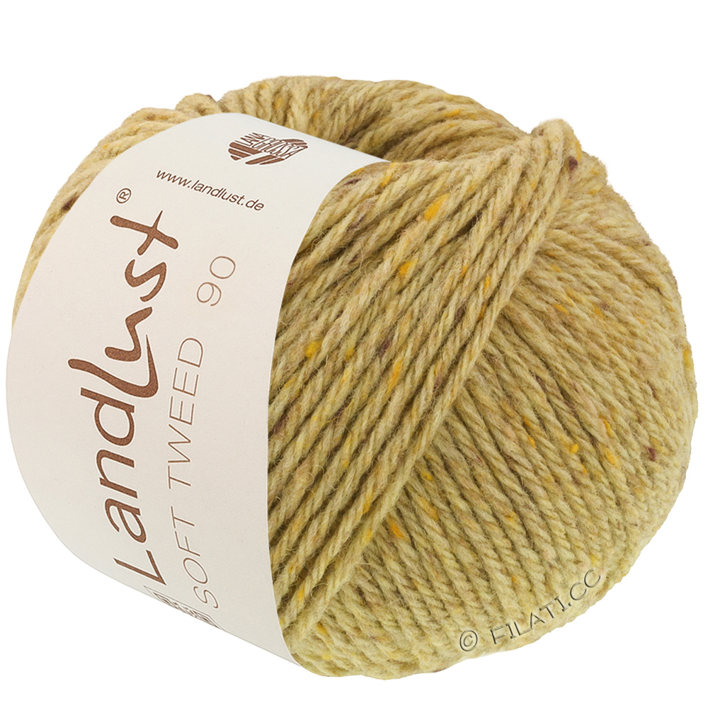 Lana Grossa LANDLUST Soft Tweed 90 | 34-grönbeige melerad