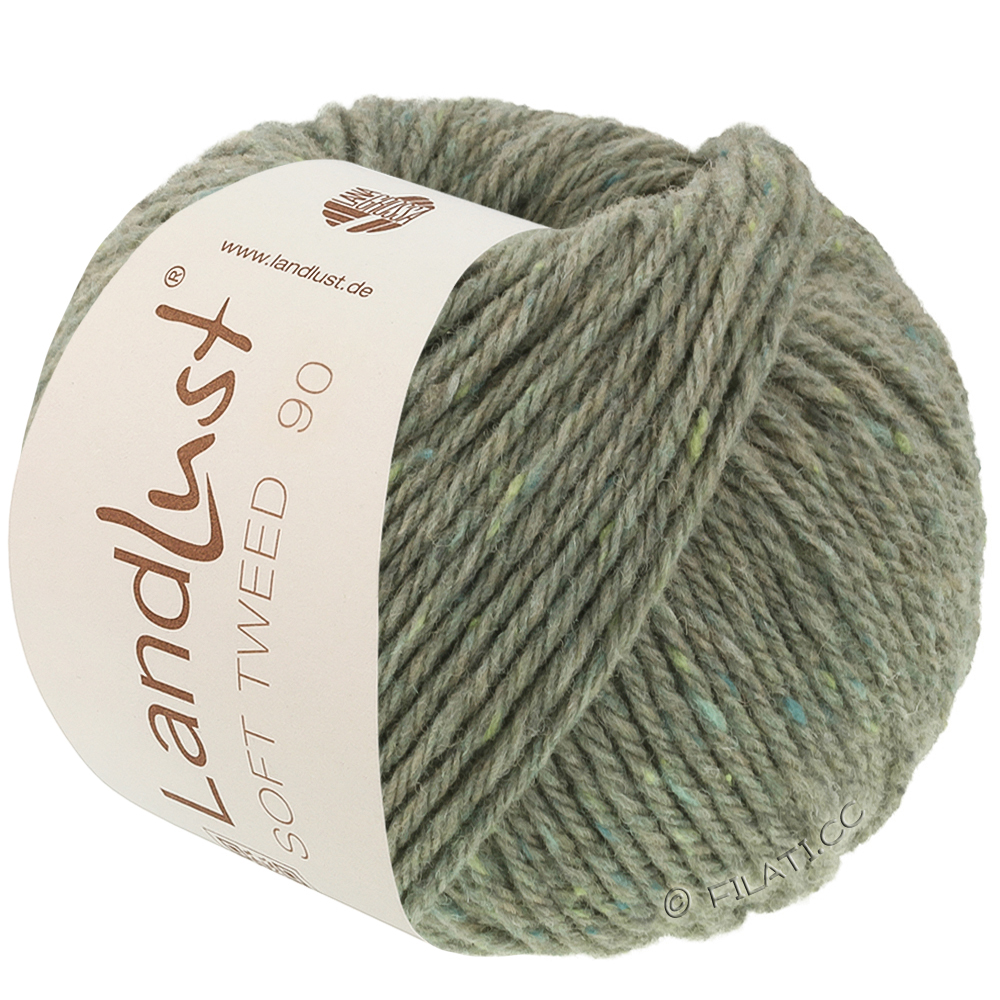 Lana Grossa LANDLUST Soft Tweed 90 | 35-salviagrön melerad
