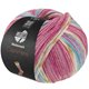 Lana Grossa MEILENWEIT 100g Cashmere Pista | 146-ljus fuchsia/mörk fuchsia/vit/ocker/turkos/ljus blå randigt