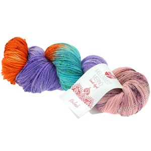 Lana Grossa MEILENWEIT 100g Merino Hand-dyed | 309-orange/blåviolett/mint/gulgrön/rosa/pink/ljus blå