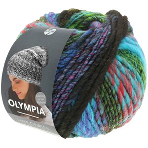 Lana Grossa OLYMPIA Classic | 105-grå/rödviolett/turkos/oliv/violett/svart/mörk grön/grön/rost