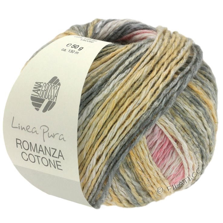 Lana Grossa ROMANZA COTONE (Linea Pura) | 01-rosa/grå/beige