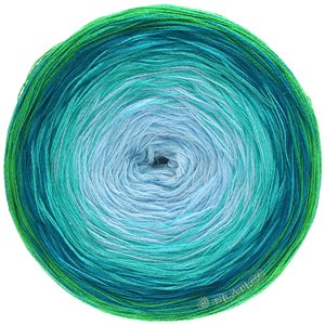 Lana Grossa SHADES OF COTTON | 102-grön/petrolblå/turkos/ljus blå/vit