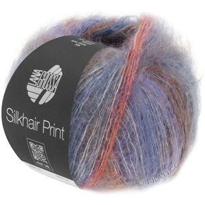 Lana Grossa SILKHAIR PRINT | 405-jeans/silvergrå/rödviolett/rost/grå