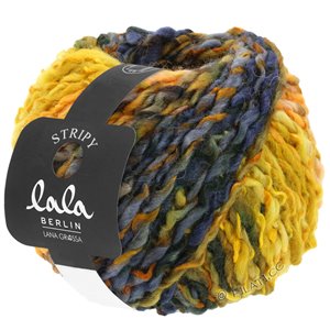Lana Grossa STRIPY (lala BERLIN) | 08-orange/blågrå/ljus grön/mörk grön