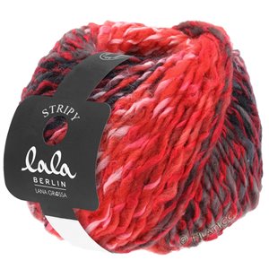 Lana Grossa STRIPY (lala BERLIN) | 09-röd/rosa/burgund/mörk grå/antracit