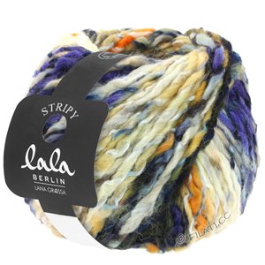 Lana Grossa STRIPY (lala BERLIN) | 12-persika/orange/natur/aubergine/rosa/ljus grå/svart