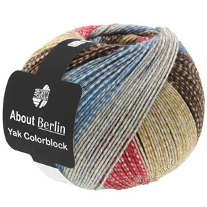 Lana Grossa MEILENWEIT 100g Yak Colorblock (ABOUT BERLIN) | 642-ljus grå/vinröd/gulgrå/mocka/ljus blå melerad