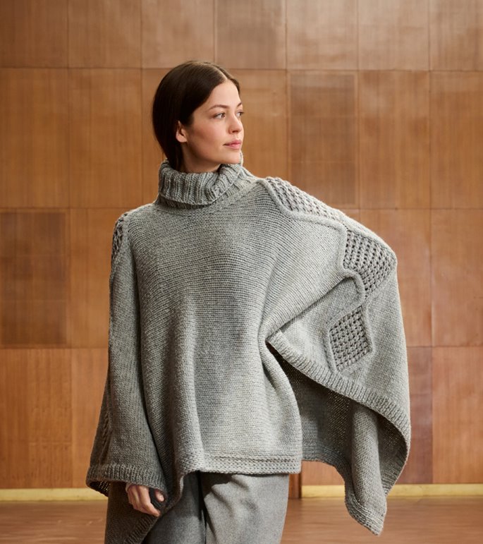 Lana Grossa PONCHO Cool Merino Big & Glamour