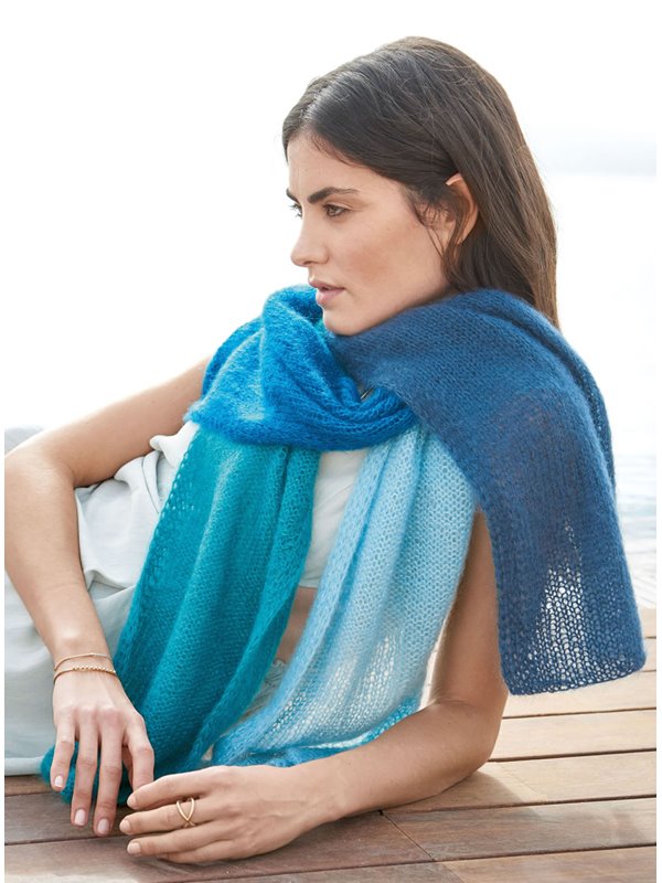 Lana Grossa DUBBEL SJAL Silkhair - Stickmönster (DK)