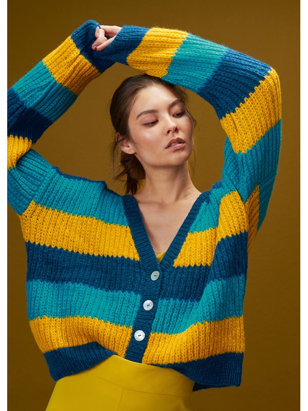 Lana Grossa CARDIGAN I HALVPATENTMÖNSTER Brigitte No. 2 - Stickmönster (SE)