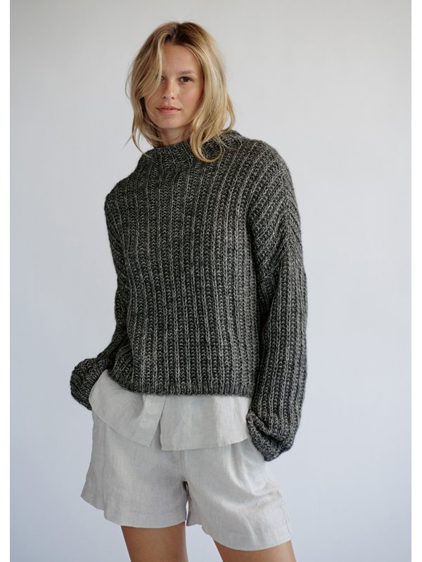 Lana Grossa PULLOVER Natural Alpaca Pelo - Stickmönster (SE)